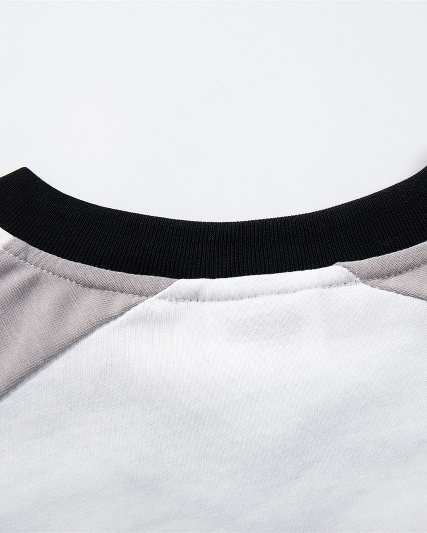 스포츠 스타일 패치워크 반팔