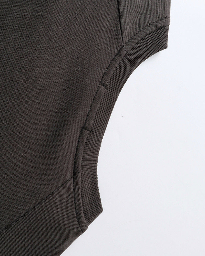 Retro contrast patchwork short sleeves