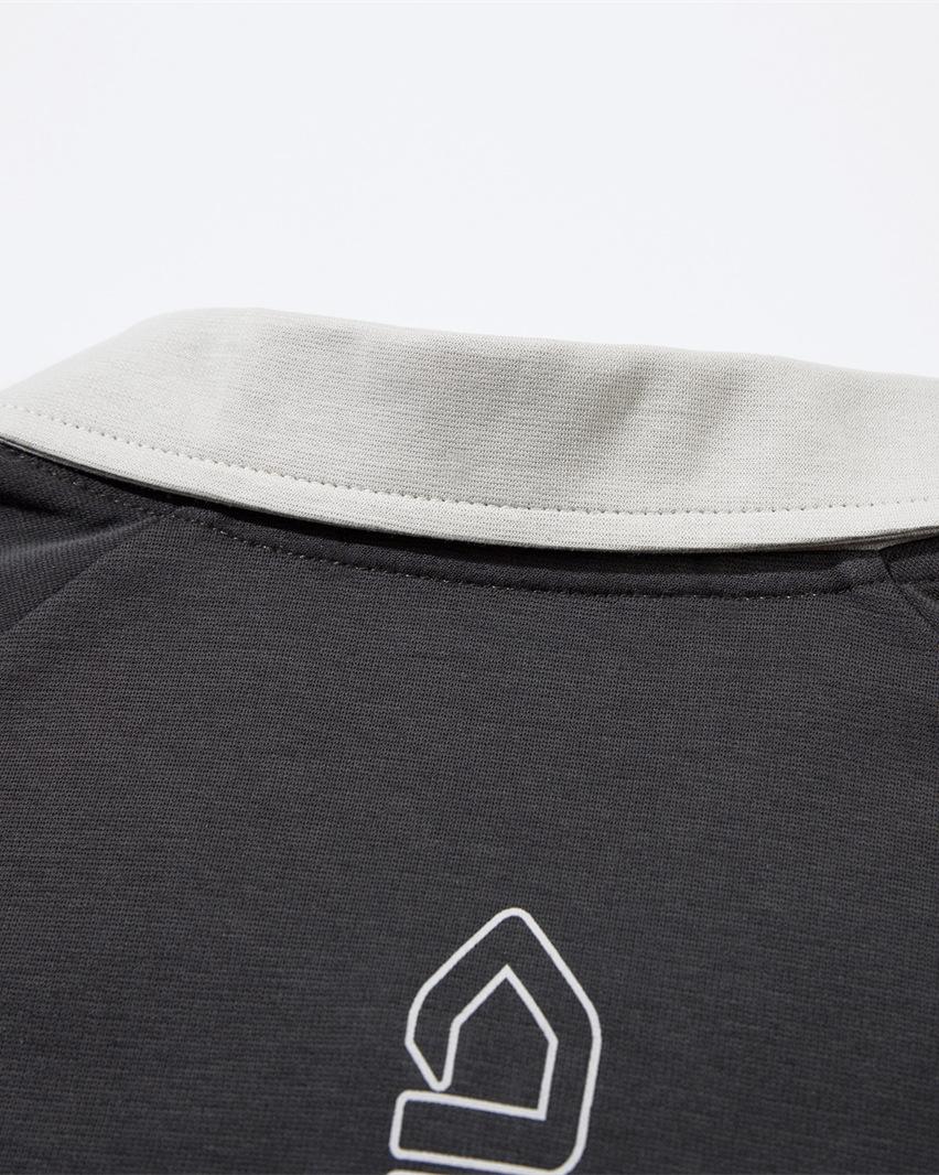 Contrast color lapel short sleeves