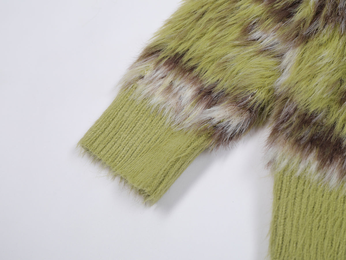 復古簡約圓領毛衣