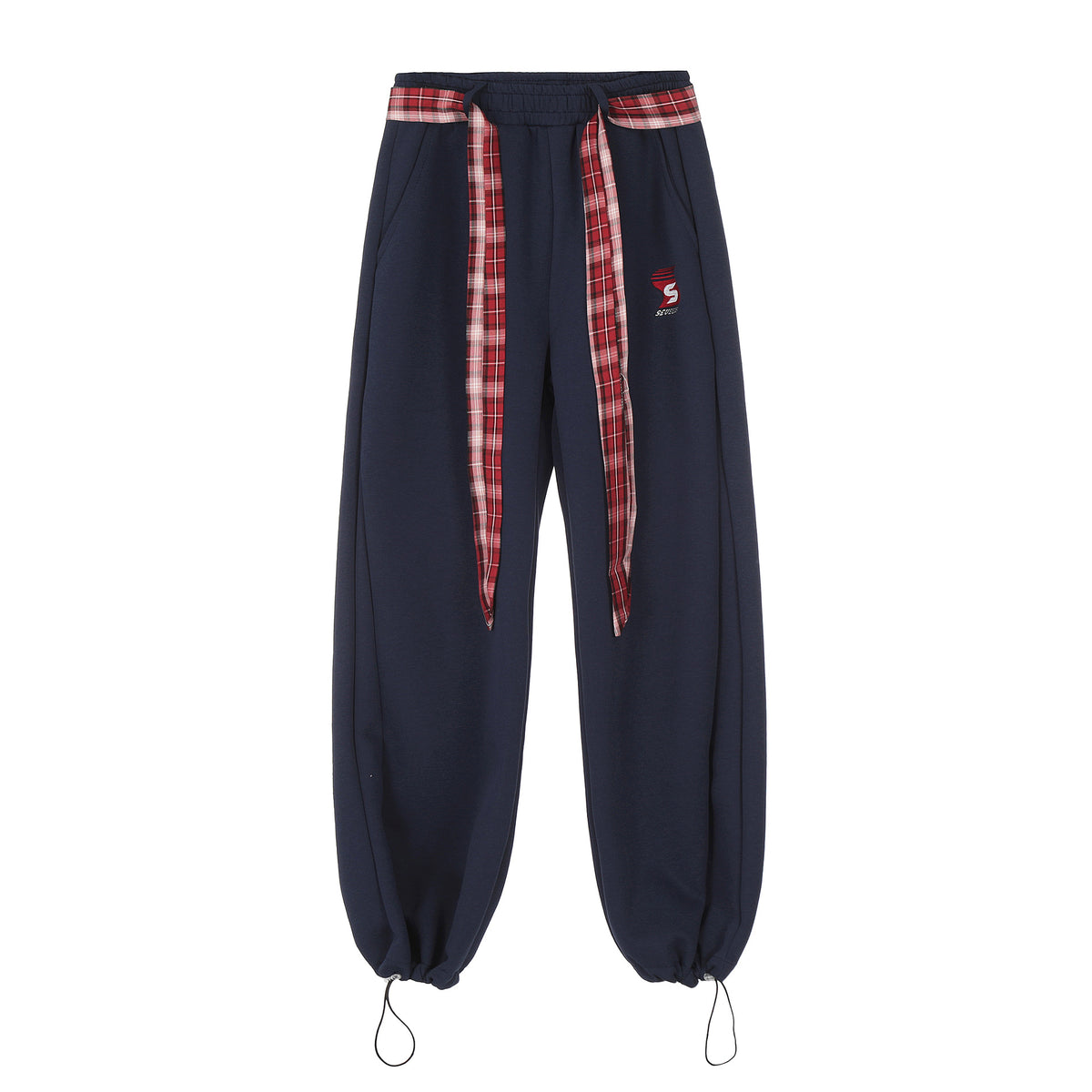 Vintage long belted casual trousers