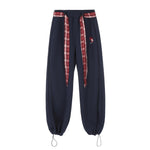 Vintage long belted casual trousers