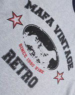 대조적인 색상의 문자 짧은 소매