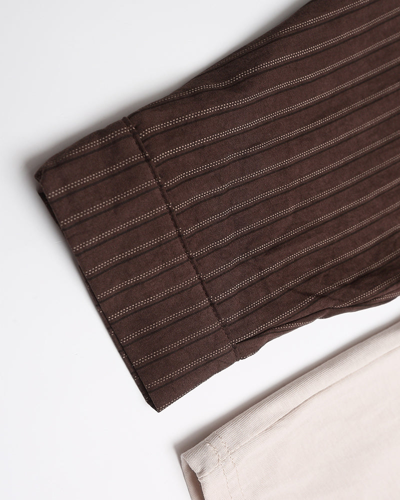 Retro patchwork fake two-piece long sleeves