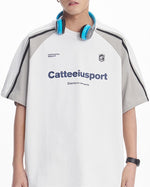 Colorblocked round neck short sleeves