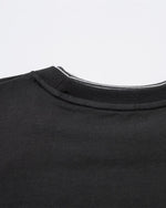 대조적인 컬러 스티칭 짧은 소매