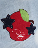 撞色蘋果刺綉衛衣