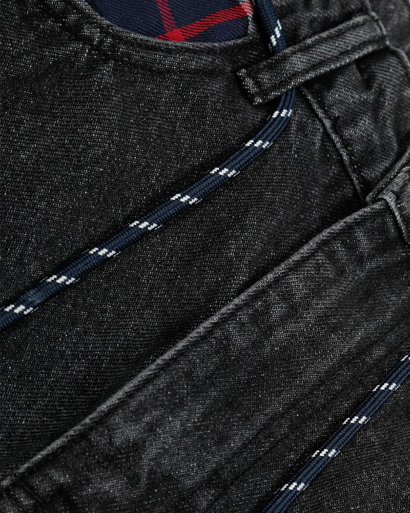 Retro patchwork denim trousers