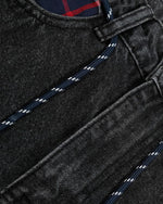 Retro patchwork denim trousers