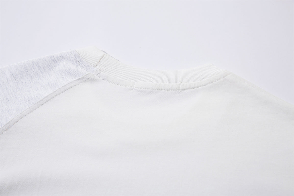 Contrast color stitching couple short sleeves