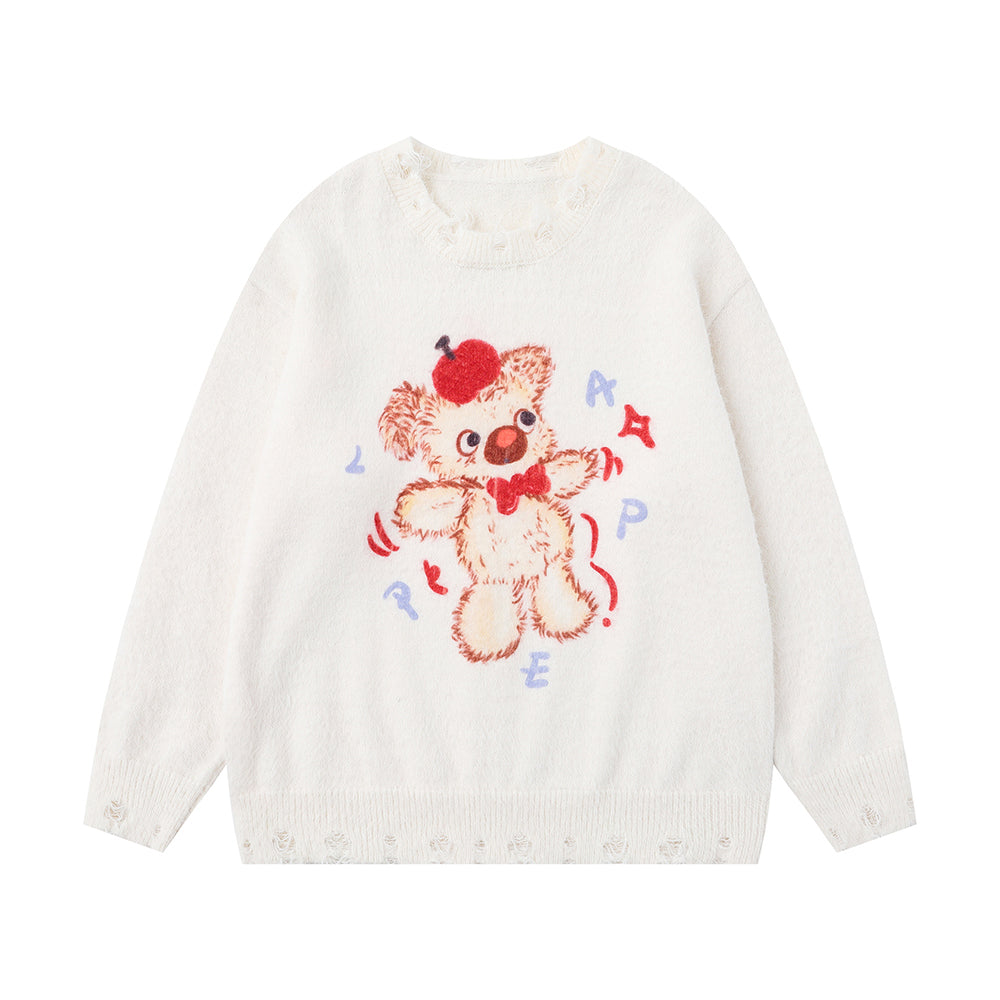 雙肩包玩偶情侶針織衫