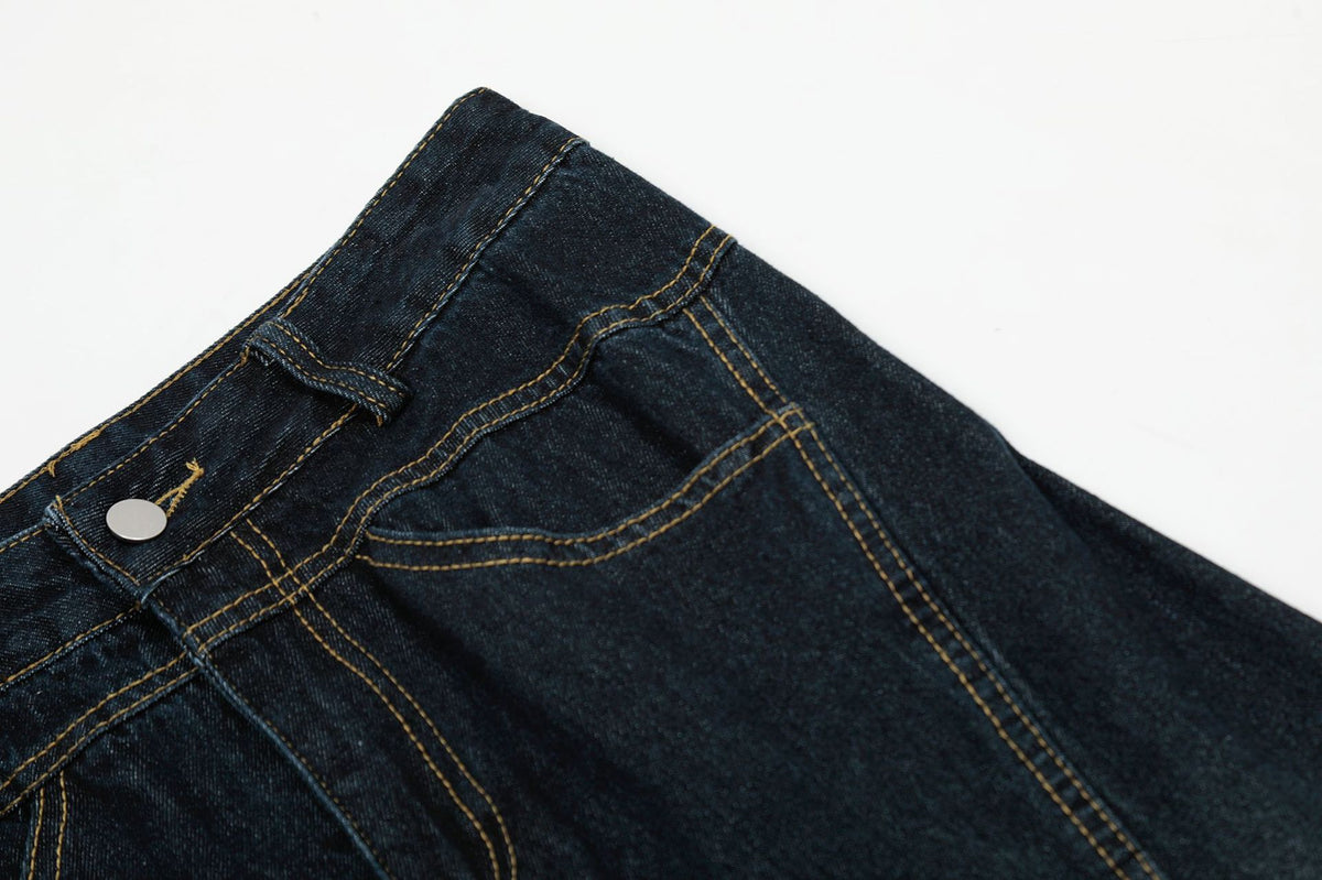 復古簡約寬鬆牛仔褲