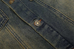 Retro washed distressed denim jacket