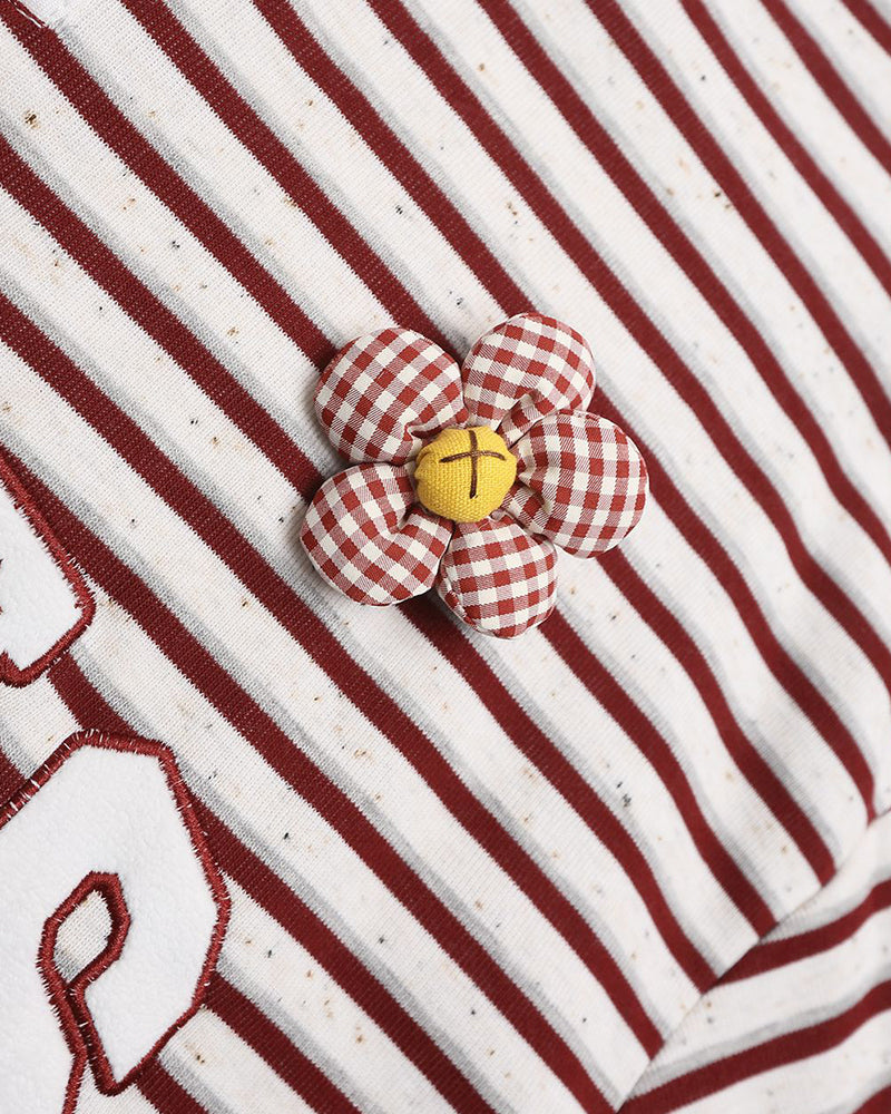 Striped embroidered polo long sleeves