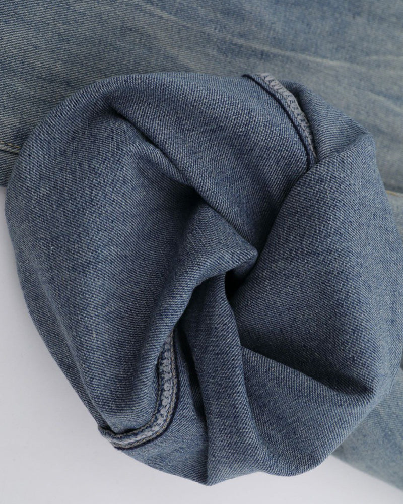 休閑直筒牛仔褲