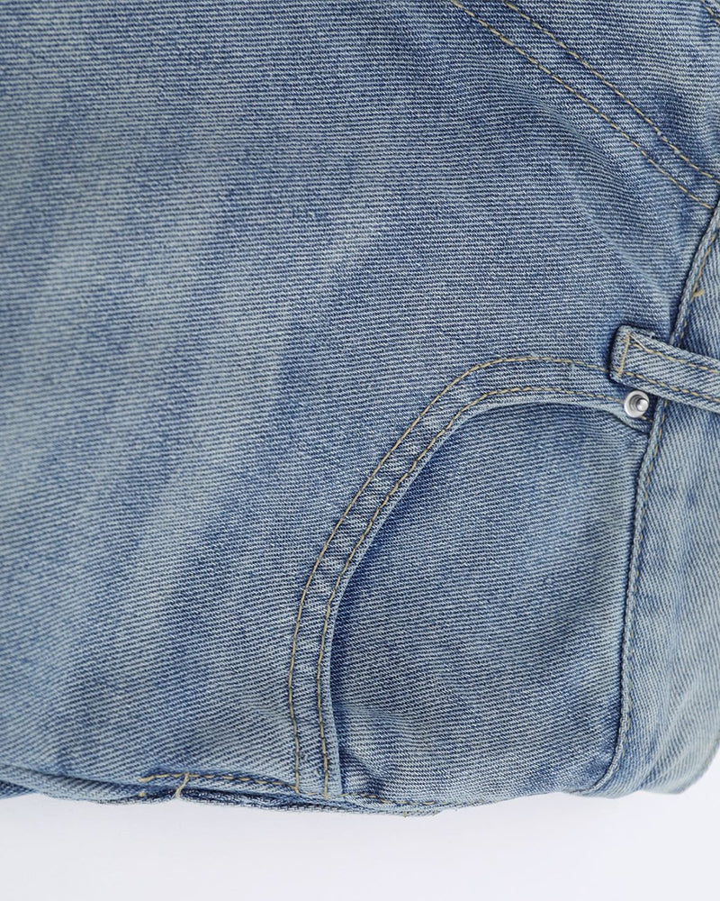 水洗簡約牛仔長褲