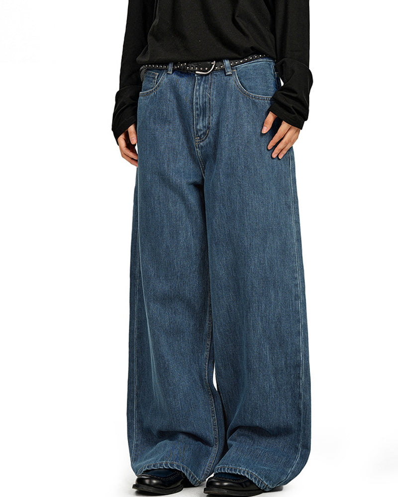 Wide-leg casual jeans