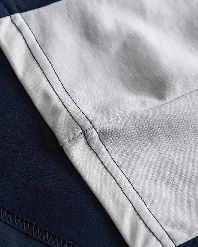 Contrast color stitching polo short sleeves