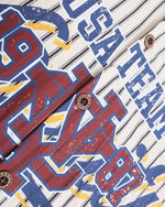 Lettering striped short-sleeved shirt