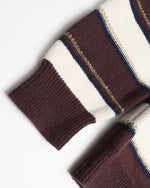 embroidered striped crew neck sweater