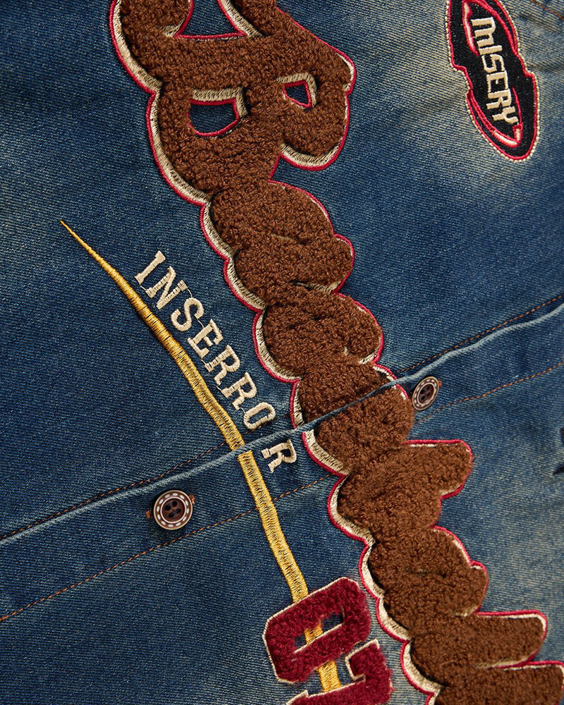 Distressed washed casual jacket