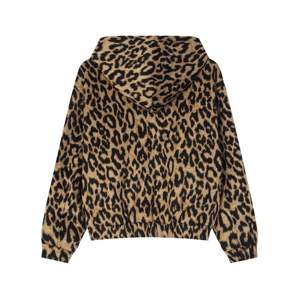 Retro leopard print hooded cotton jacket