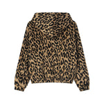 Retro leopard print hooded cotton jacket