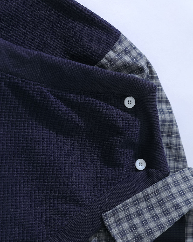 Retro fake two-piece long sleeves