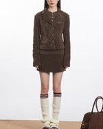 Retro woolen short jacket (women)