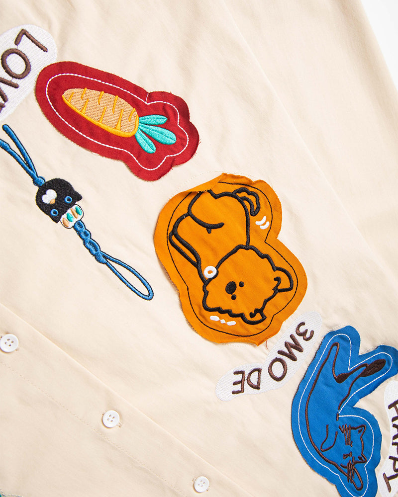 Fun color-block long-sleeved shirt