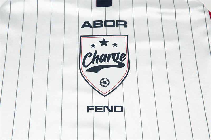 Retro sports contrast color long-sleeved jersey