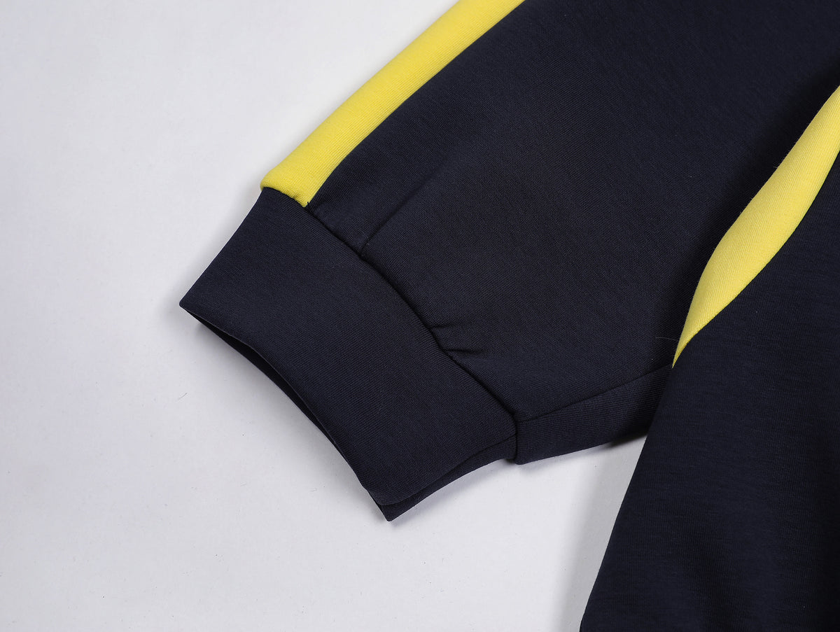 Retro color block crew neck sweatshirt