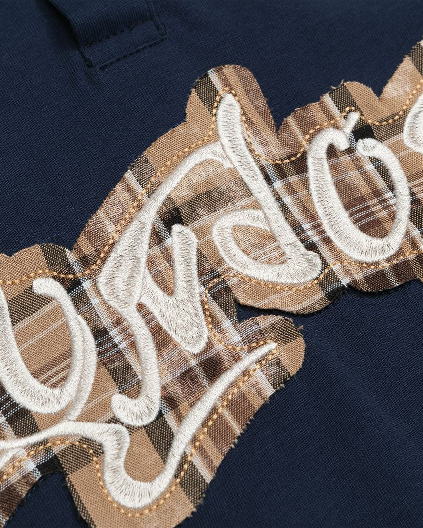 아플리케 문자 짧은 소매