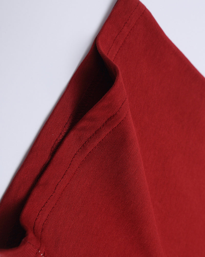 Contrast color kitten short sleeves