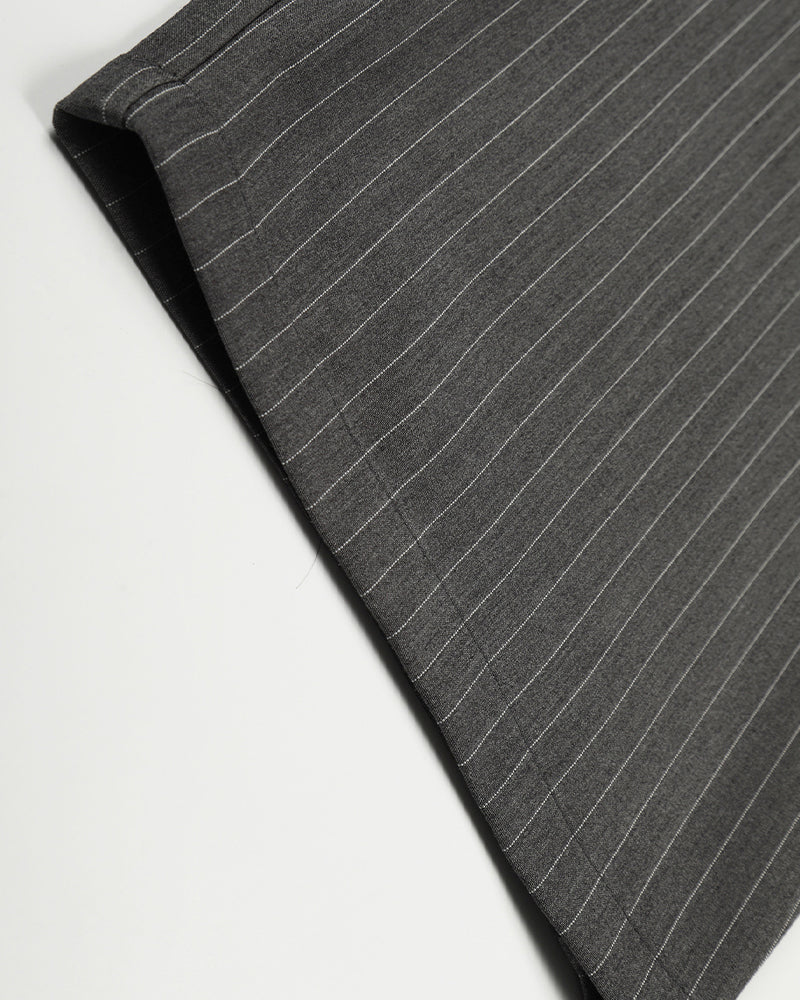 Vertical striped straight-leg pants