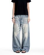 Retro washed denim jeans
