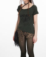 레트로 프린트 반소매