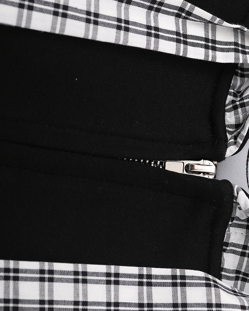 Spliced fake two-piece casual sweatshirt jacket