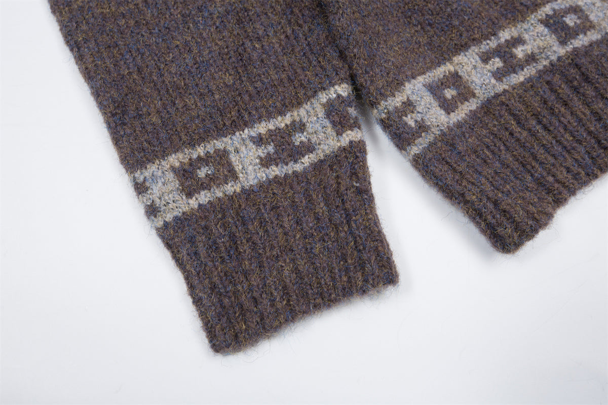 vintage horn button hooded cardigan