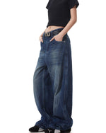 寬鬆簡約牛仔長褲
