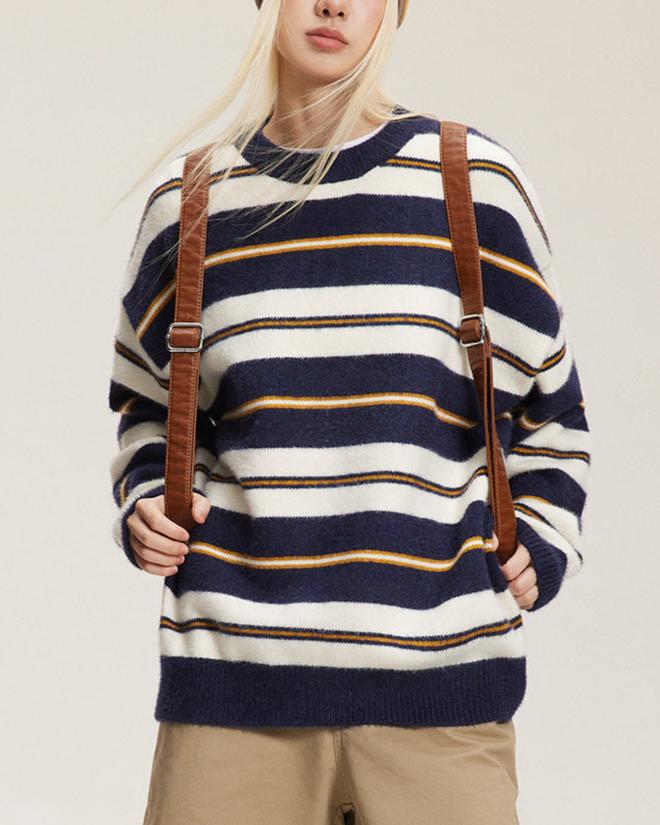 簡約條紋情侶毛衣