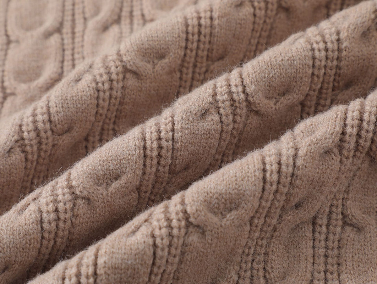 復古撞色套頭毛衣