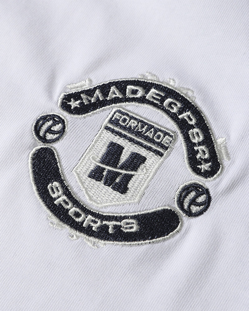 Retro embroidered short sleeves