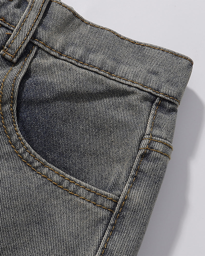 Puppy Embroidered Cropped Shorts