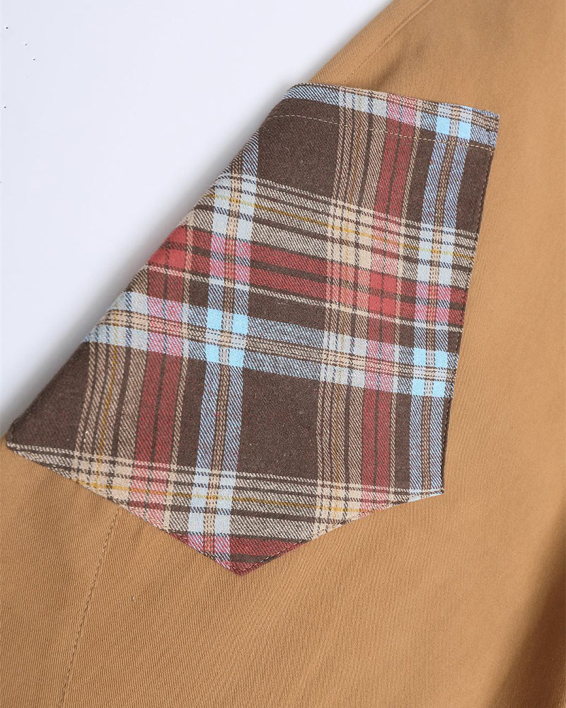 Simple patchwork plaid shorts