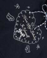 Heart embroidered hooded sweatshirt