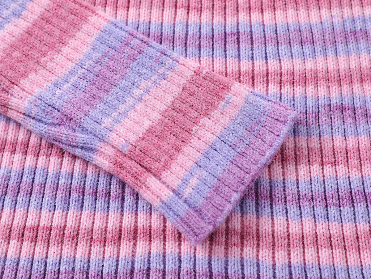 Retro striped knitted long sleeves (women's style)