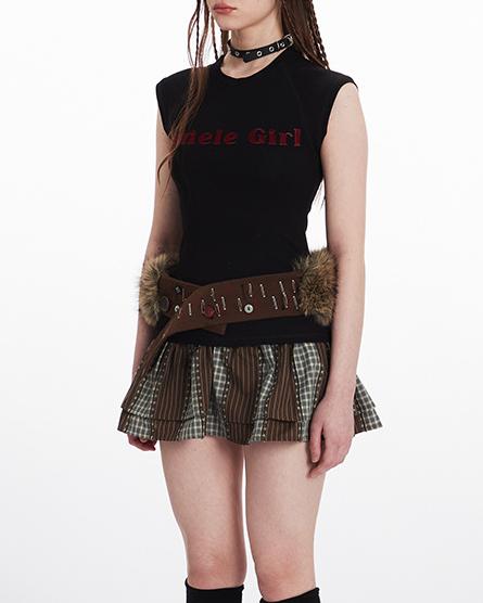 Retro slim sleeveless short sleeves