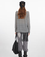 一字領條紋長袖(女款)