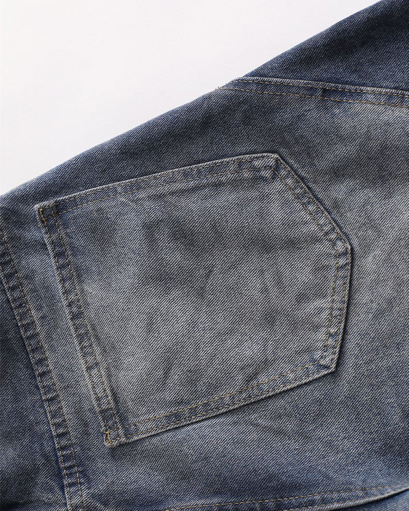 復古休閑牛仔長褲